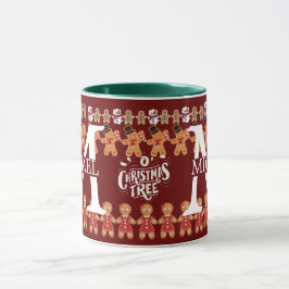 Modern pepparkaksmonogram julhelg mugg