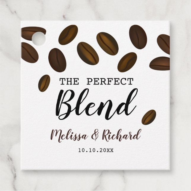 Modern Perfekt Blend Coffee Bröllop Gåvor Etiketter (Framsida)