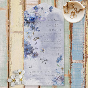 Modern Periwinkle Blue Wildblommor Midinner