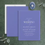 Modern Periwinkle Calligraphy Bröllop Inbjudningar<br><div class="desc">Trendig, elegant och modern, denna enkla, minimalistiska periwinkle och vit typografi i bröllop har "Bröllop i" i modern kalligrafi och Serif-text som huvudkännetecken, och den grundar sig på vår bästa möhippa inbjudan. Kortets baksida har en periwinkle struktur. Kontaktdesigner för matchande produkter. Tack så mycket för att ni stöder vårt småföretag....</div>