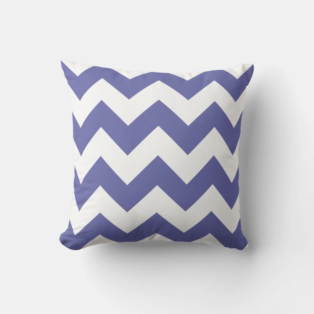 Modern Periwinkle Chevron Mönster Dekorativ kudde (Framsida)