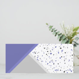 Modern Periwinkle Grått Geometric Terrazzo Bookmar