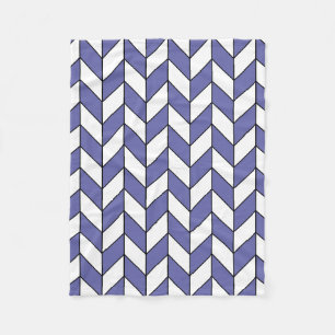 Modern Periwinkle Herringbone Chevron Mönster Fleecefilt