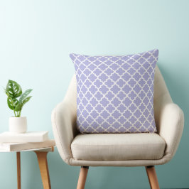 Modern Periwinkle Moroccan Quatrefoil Mönster Kudde