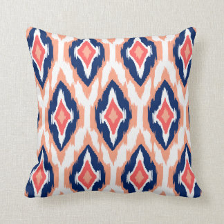 Modern persienmarin koral Ikat Tribal Mönster 1a Kudde