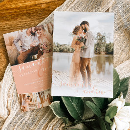 Modern persienminimiskript 5 foton bröllop inbjudningar