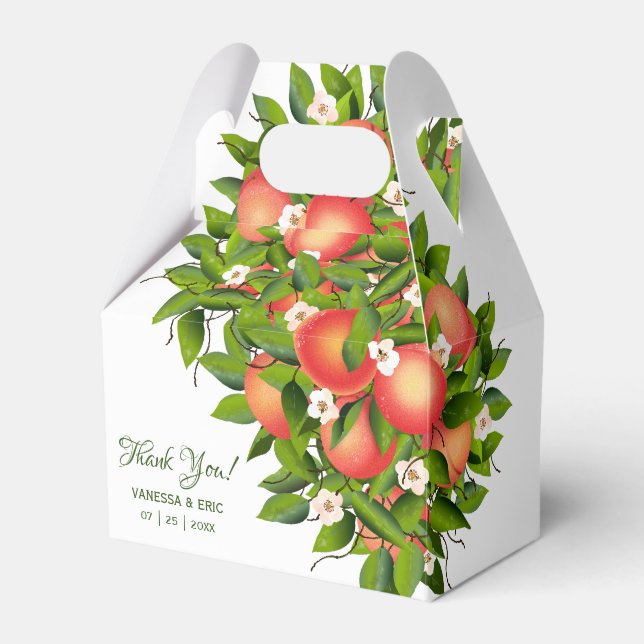 Modern Persika Frukt | Bröllopspresentlåda Presentaskar (Framsidan Sidan)