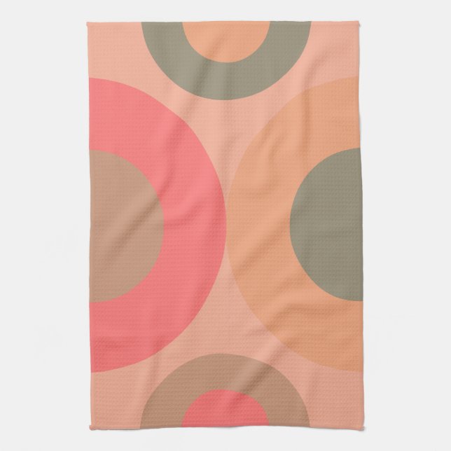 Modern persiko- och olivodling i mitten av århundr kökshandduk (Vertikal)