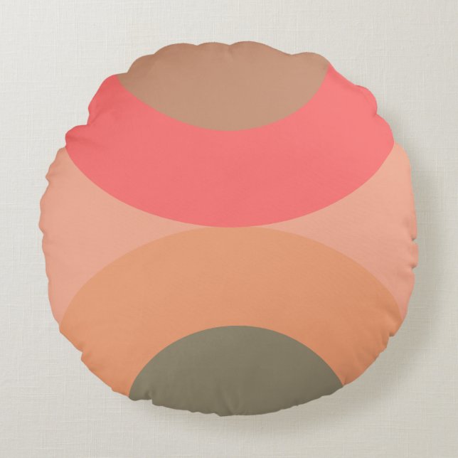 Modern persiko- och olivodling i mitten av århundr rund kudde (Framsidan)