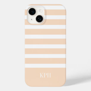 Modern persiko och vit Rand med Monogram