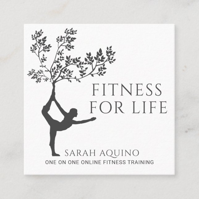 Modern Personal Fitness tränare Coach Square Busin Fyrkantigt Visitkort (Framsida)