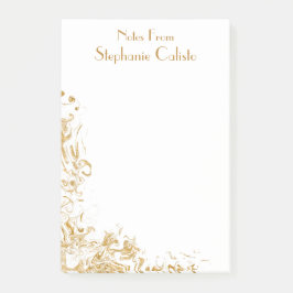 Modern Personal Stationery Liquid Guld Abstrakt Post-it Block