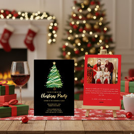 Modern Personalize Gold Red Green Tree Christmas