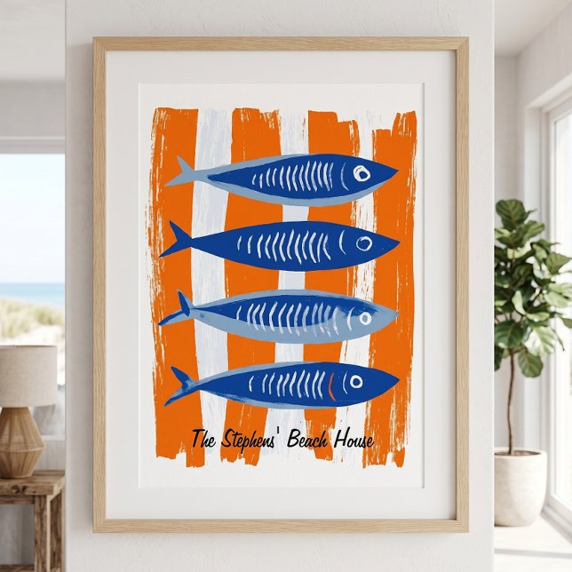 Modern Personalized Beach House Poster (Skapare uppladdad)