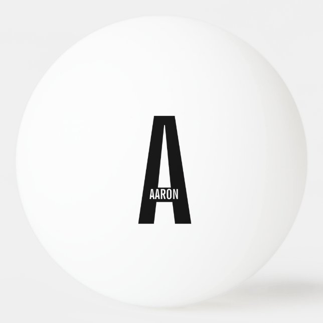 Modern Personalized Bold Monogram and Name Pingisboll (Framsidan)