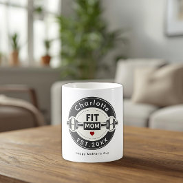 Modern Personalized Fit Mom Mothers Day Mug Kaffemugg