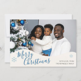 Modern Personalized Flat Christmas Greeting Card Tack Kort