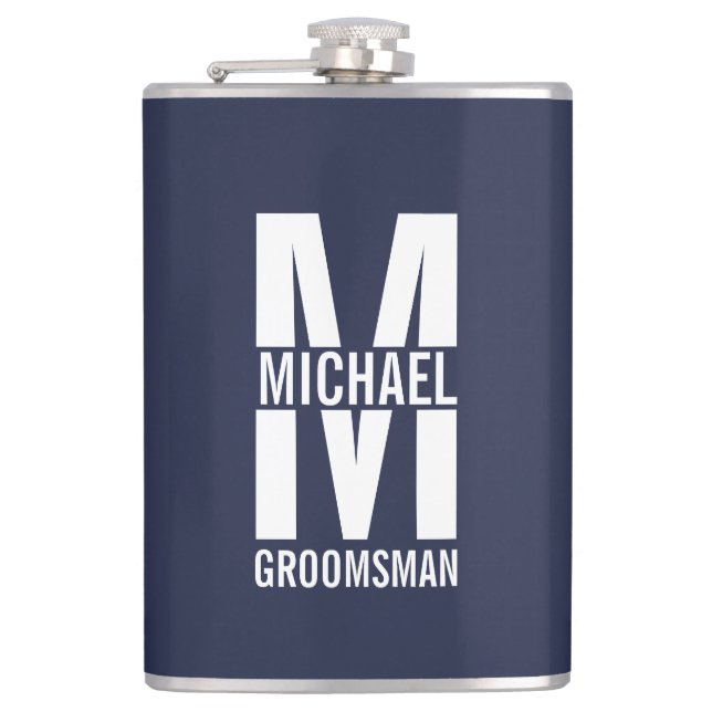 Modern Personalized Groomsmen Monogram and Name Fickplunta (Framsidan)