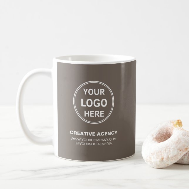 Modern Personalized Logo Business Kaffemugg (Med munk)
