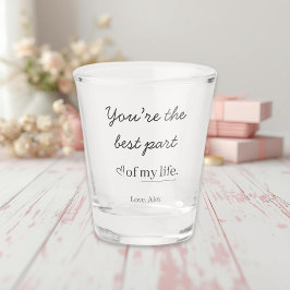 Modern Personalized Love Quote Shot Glass