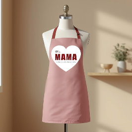Modern Personalized Mama Heart Apron