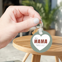 Modern Personalized Mama Heart Keychain Nyckelring