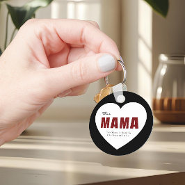 Modern Personalized Mama Heart Keychain Nyckelring