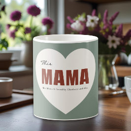 Modern Personalized Mama Heart Mug Kaffemugg