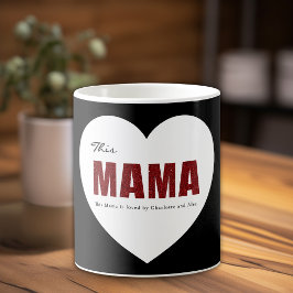 Modern Personalized Mama Heart Mug Kaffemugg