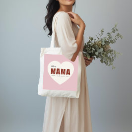 Modern Personalized Mama Heart Tote Bag Tygkasse