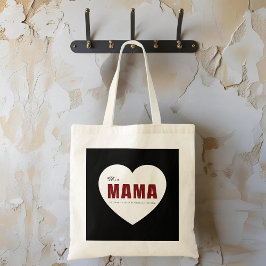 Modern Personalized Mama Heart Tote Bag Tygkasse