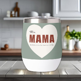 Modern Personalized Mama Heart Water Bottle
