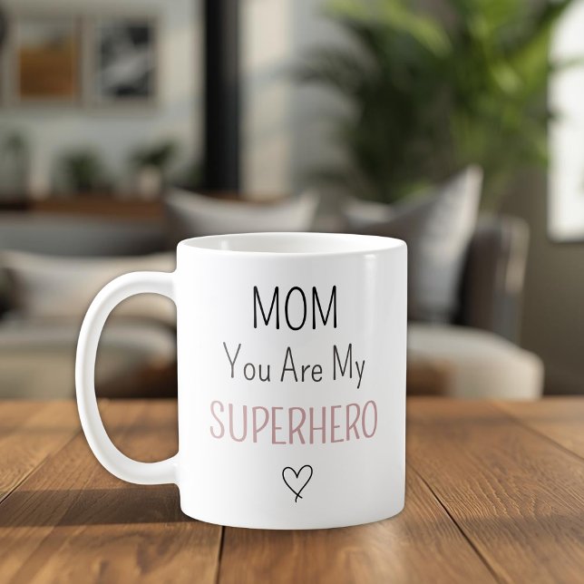Modern Personalized Mom Superhero Photo Collage Kaffemugg (Skapare uppladdad)