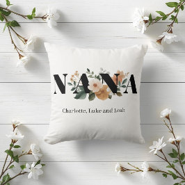 Modern Personalized Nana Floral Gift Kudde