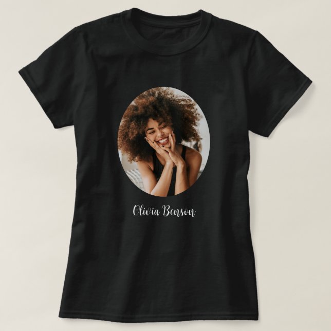 Modern Personalized Photo and Name Create your own T Shirt (Design framsida)