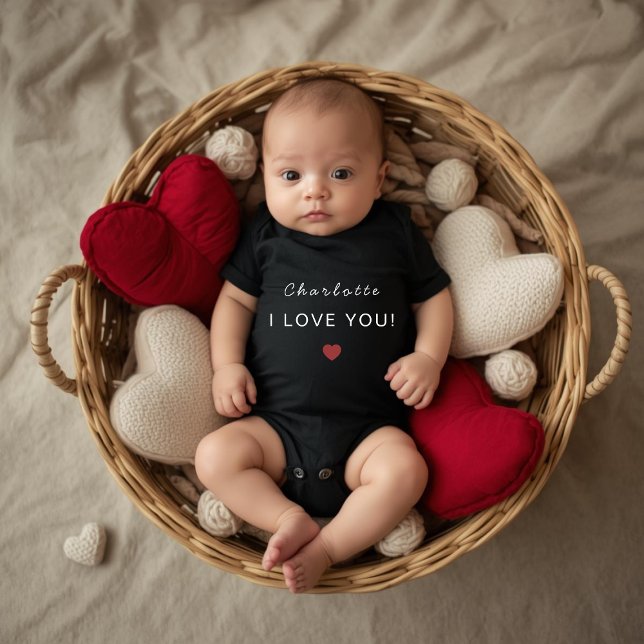 Modern Personalized Valentine Baby Bodysuit T Shirt (Skapare uppladdad)