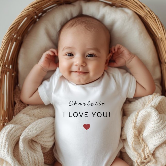Modern Personalized Valentine Baby Bodysuit T Shirt (Skapare uppladdad)