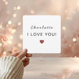 Modern Personalized Valentine Card – I Love You