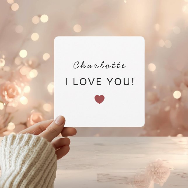 Modern Personalized Valentine Card – I Love You (Skapare uppladdad)