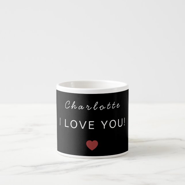 Modern Personalized Valentine Espresso Mug Espressomugg (Framsidan)