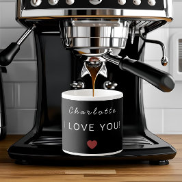 Modern Personalized Valentine Espresso Mug Espressomugg