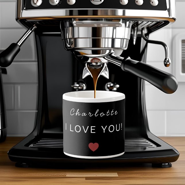 Modern Personalized Valentine Espresso Mug Espressomugg (Skapare uppladdad)