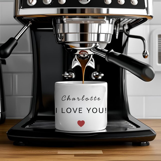 Modern Personalized Valentine Espresso Mug Espressomugg (Skapare uppladdad)