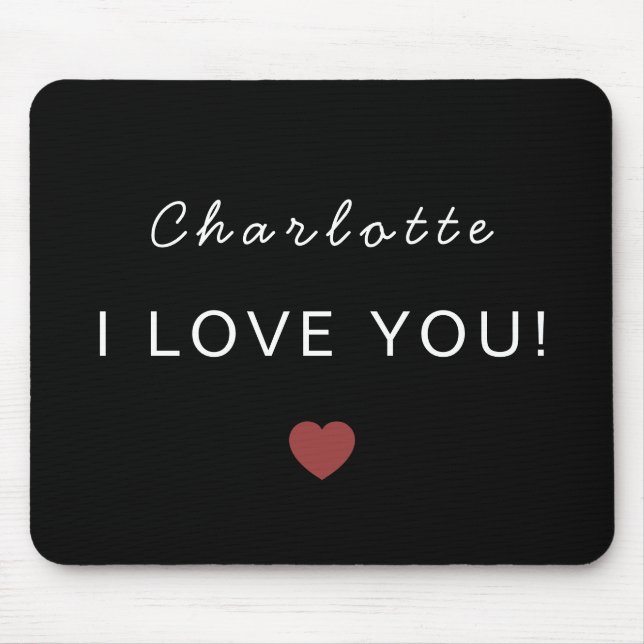 Modern Personalized Valentine Mouse Pad Musmatta (Framsidan)