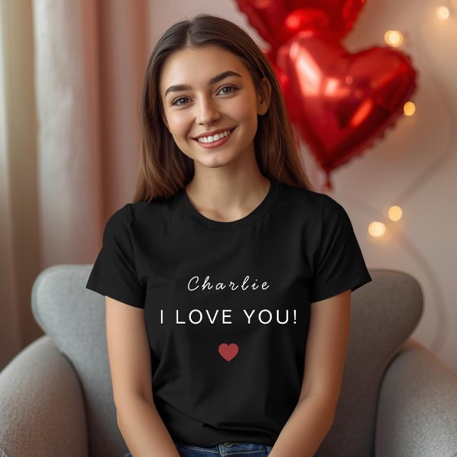 Modern Personalized Valentine Women’s T-Shirt (Skapare uppladdad)