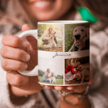 Modern Personlig 10 Photos Collage Hund White Två-Tonad Mugg<br><div class="desc">Fira ditt barn med fotokollage mugg.</div>