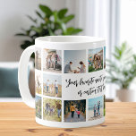 Modern Personlig 18 Fotokollage Kaffemugg<br><div class="desc">Skapa din egen anpassningsbar-offertfotokollage mugg. Innehåller 18 av din favorittext bilder och personlig i modern kalligrafi.</div>