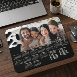 Modern Personlig 2027 Skrivbords Kalender Foto Söt Musmatta