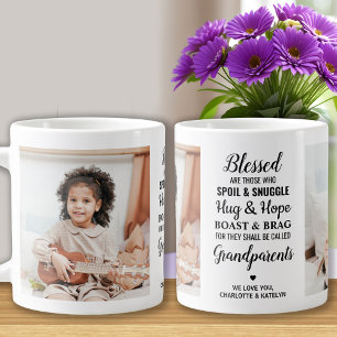 Modern Personlig 2-foto med välsignade morföräl Jumbo Mugg