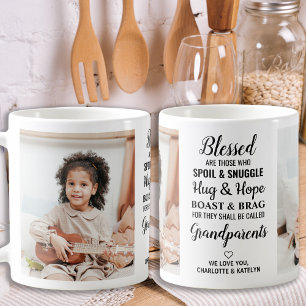 Modern Personlig 2-foto med välsignade morföräldra Kaffemugg